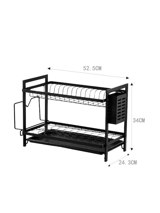 Tpster Στεγνωτήρας Νεροχύτη σε Μαύρο Χρώμα 52.5x24.3x34cm