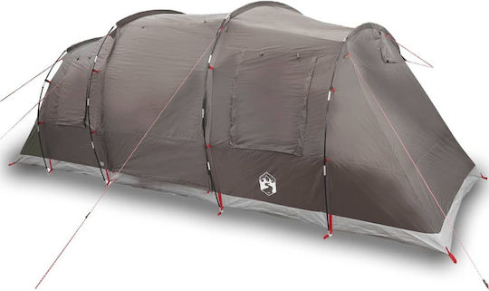 vidaXL Camping Tent Tunnel Brown for 6 People 564x240x205cm