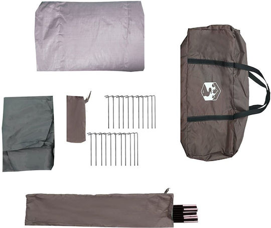 vidaXL Campingzelt Tunnel Braun für 6 Personen 564x240x205cm