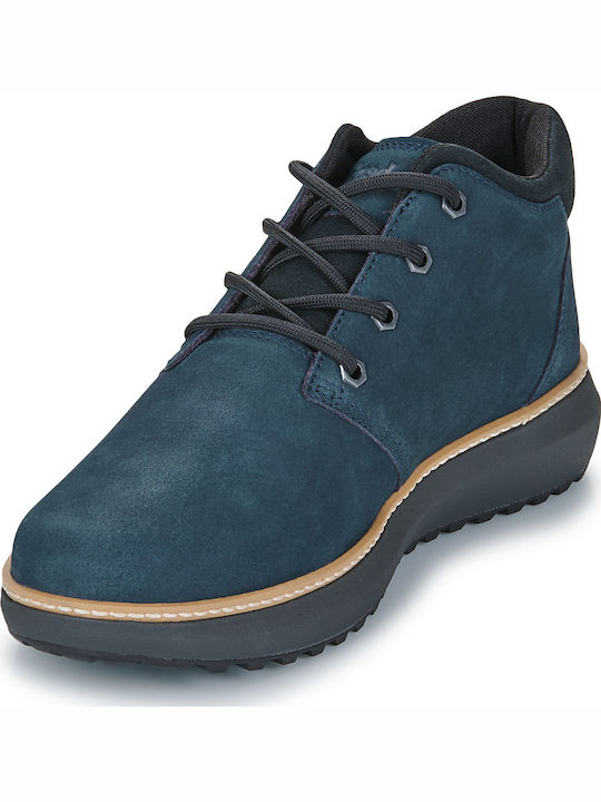 Leather Navy Blue Men's Boots