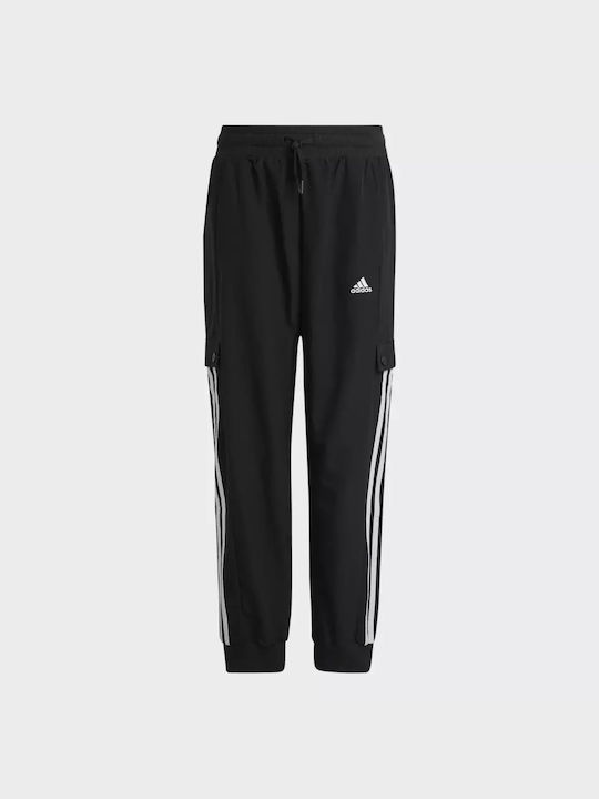 Adidas Παιδικό Παντελόνι Φόρμας Black Essentials 3-stripes