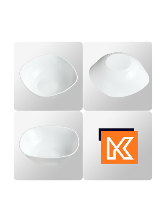 Kadax Купа за сервиране Квадрат Стъкло Бял 19x19бр 3бр