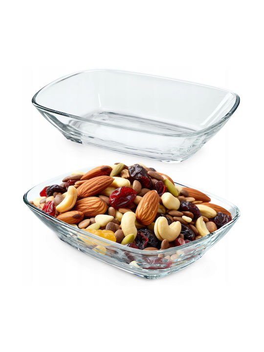 Kadax Serving Bowl Round Glass Transparent 2pcs
