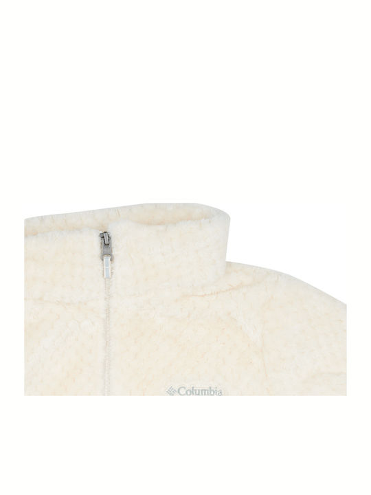 Kinderstrickjacke Fleece Beige Sherpa Full
