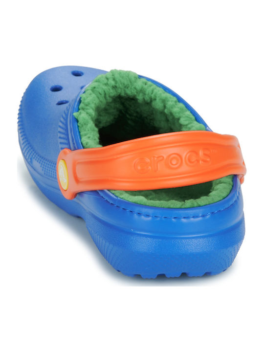 Kids Slippers Blue Classic Lined Clog