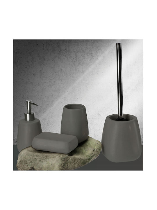 Kadax Kadax Ceramic Bathroom Accessory Set Gray 3 Pieces