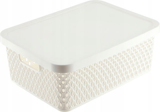 Kadax Storage Basket Plastic with Lid White 12lt 1pcs
