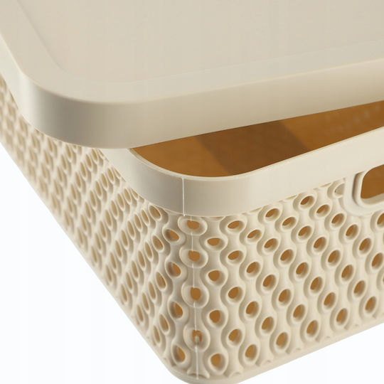 Kadax Coș de Depozitare Plastic cu capac Bej 4.5lt 1buc