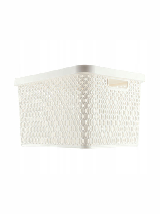 Kadax Coș de Depozitare Plastic cu capac Alb 18lt 1buc