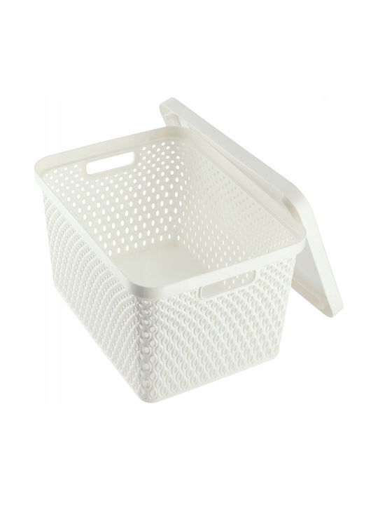 Kadax Coș de Depozitare Plastic cu capac Alb 18lt 1buc