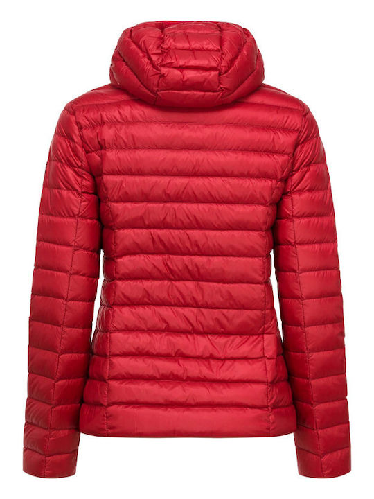 Jott Women's Short Lifestyle Jacket for Winter with Hood Red