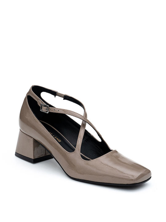 Philippe Lang Naplak-Leder Pumps Elide10 Taupe