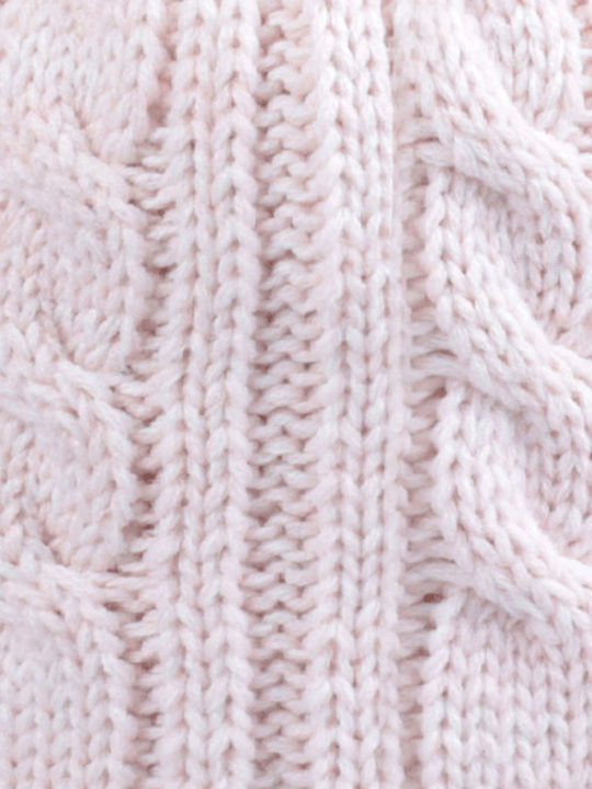 Cabaia Pom Pom Beanie Unisex Beanie Knitted in Pink color