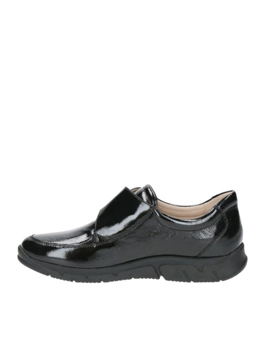 Leather Women's Moccasins in Black Color