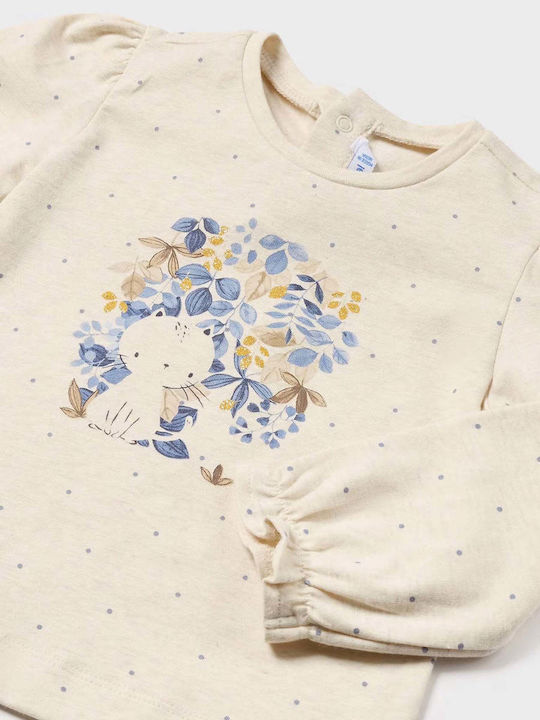 Mayoral Kids Blouse Long Sleeve beige, blue