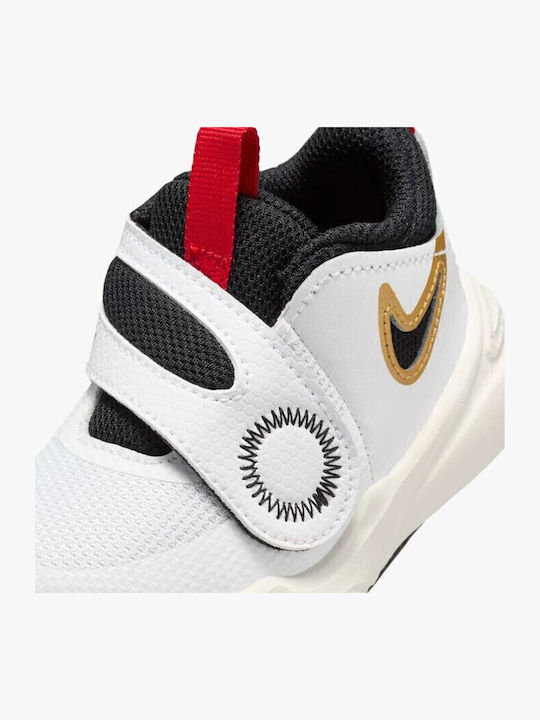 Team Hustle D 11 Kids Sports Shoes Basketball with Hoop & Loop Closure White
