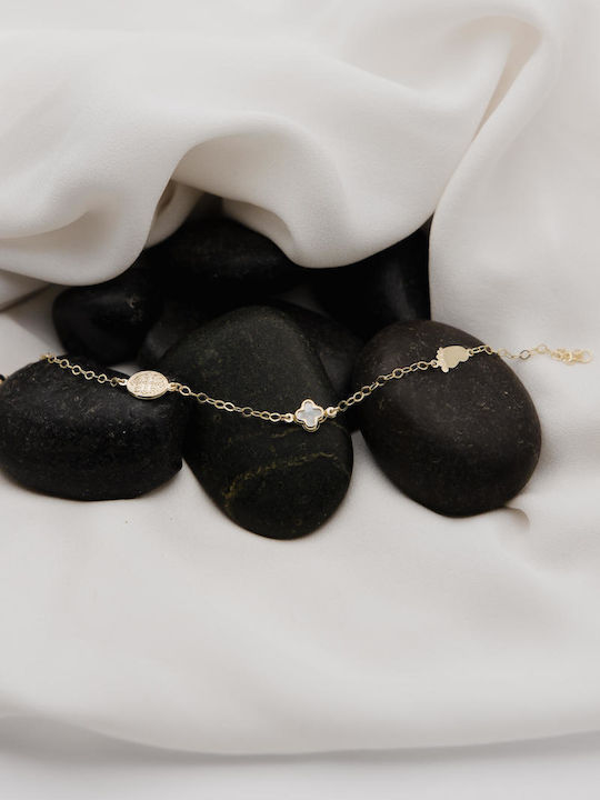 Themelidis Jewels Παιδικό Βραχιόλι από Χρυσό 9K με Σταυρό