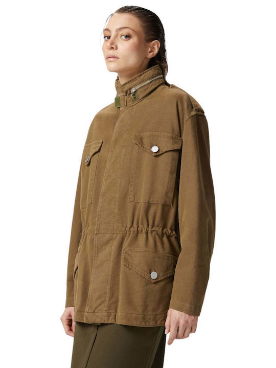 Pinko Women's Short Lifestyle Jacket for Winter Brown