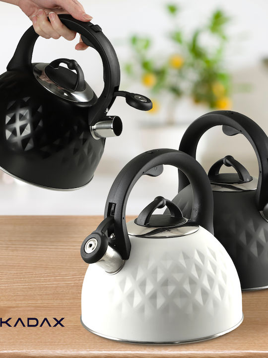 Kadax Teapot Stainless Steel White 2500ml