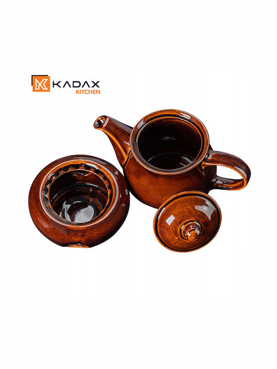 Kadax Чайник с Чаша Керамично Кафяв