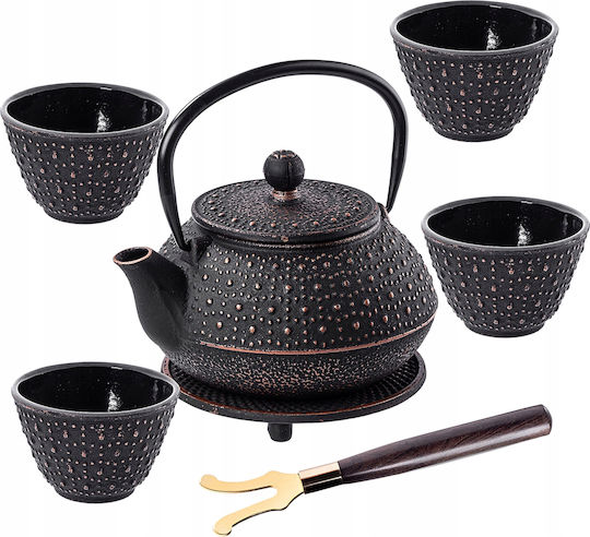 Kadax Kadax Teekanne mit Tasse Gusseisen Schwarz 800ml