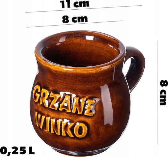 Kadax Ceainic cu Cană Ceramică Maro