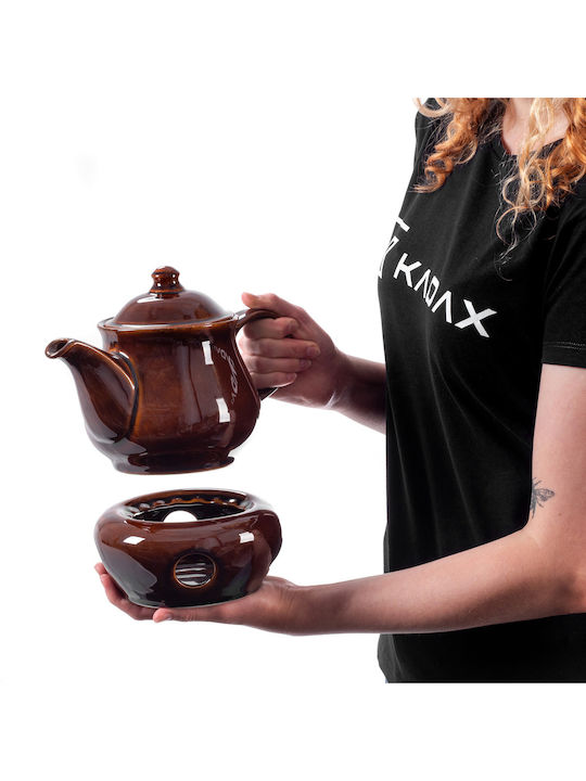 Kadax Ceainic cu Cană Ceramică Maro