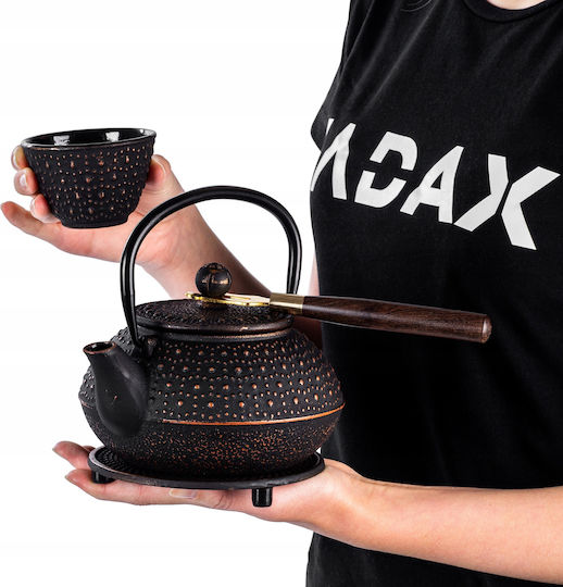 Kadax Kadax Teekanne mit Tasse Gusseisen Schwarz 800ml