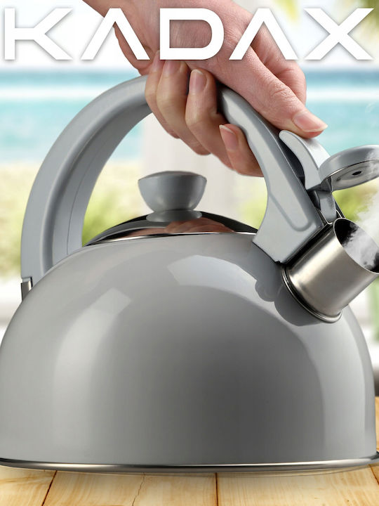Kadax Τσαγιέρα Ανοξείδωτη Γκρι 1700ml
