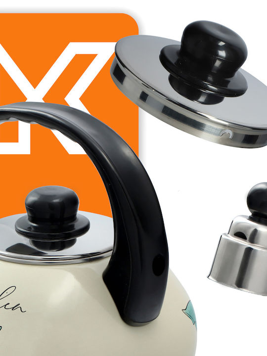 Kadax Τσαγιέρα Εμαγιέ Γκρι 2200ml