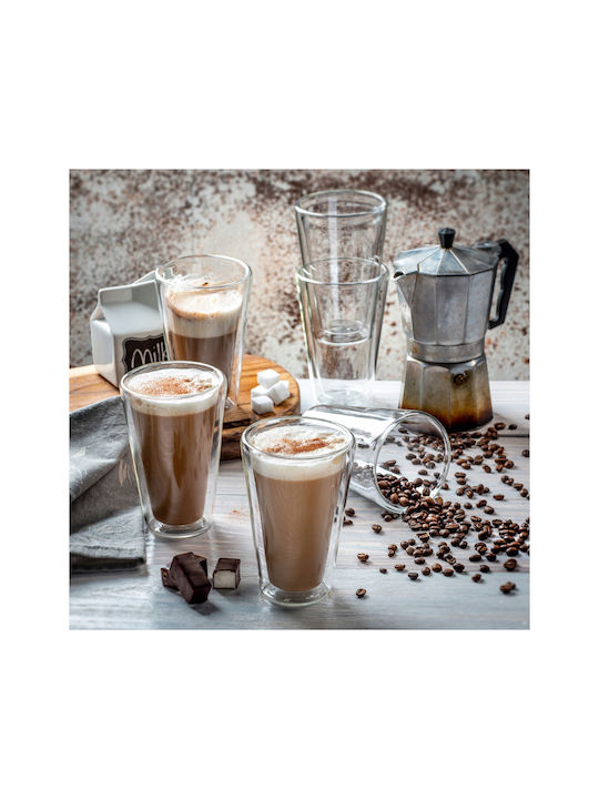 Kadax Set de pahare Cafea / Cafea grecească Freddo din Sticlă 2buc