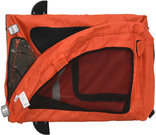 vidaXL Dog Carrying Orange Bicycle Trailer for 45kg Pets L125xW66xH63cm