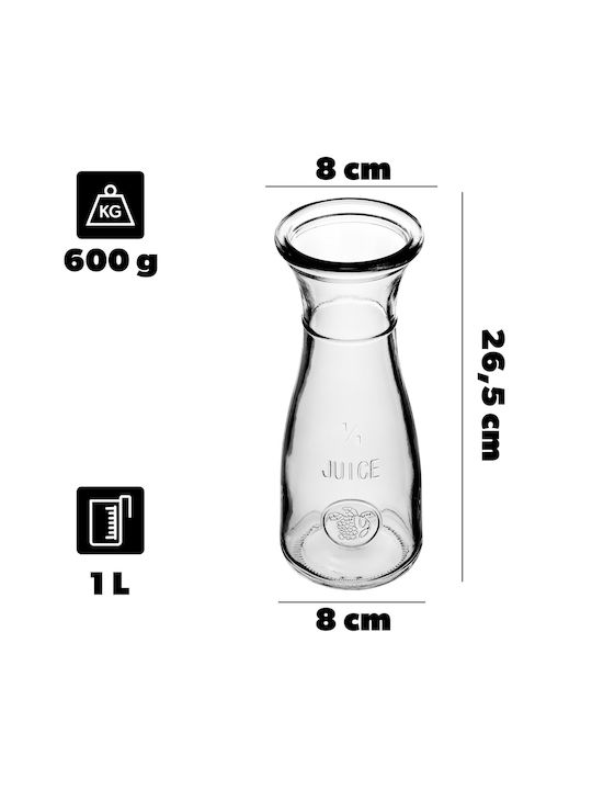 Kadax Sticlă Carafă de Servire Vin cu Dop Transparentă 1000ml 1buc