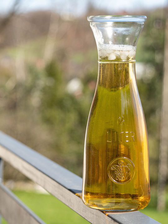 Kadax Sticlă Carafă de Servire Vin cu Dop Transparentă 1000ml 1buc