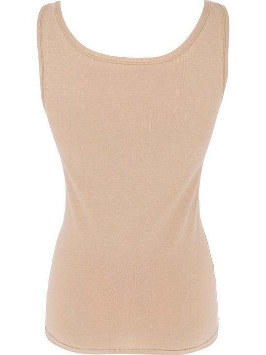Women's T-Shirt with Spaghetti Strap Beige