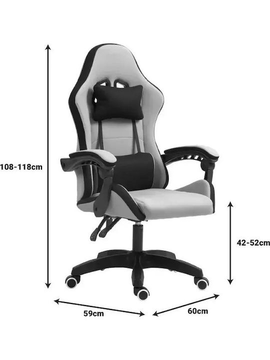 Pakketo Gline Υφασμάτινη Καρέκλα Gaming Γκρι / Μαύρο