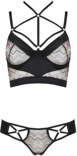 Lagerta Sexy Dessous-Set Schwarz