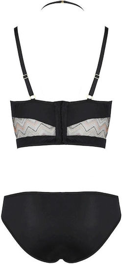 Lagerta Sexy Dessous-Set Schwarz