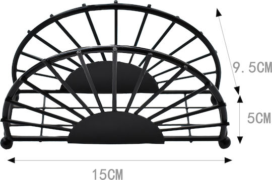 Tpster Χαρτοπετσετοθήκη Μεταλλική Μαύρη 15x5x9.5cm 36289