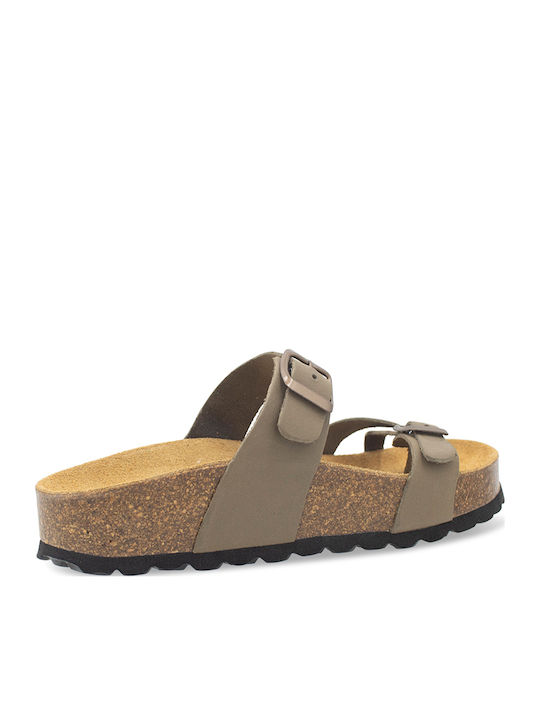 Flache Sandalen für Damen in Grün Farbe