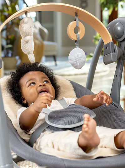 Ingenuity Elektrisch Baby Relax Schaukel Swing 'n Go Portable Swing mit Musik Gray für Kind bis 9kg