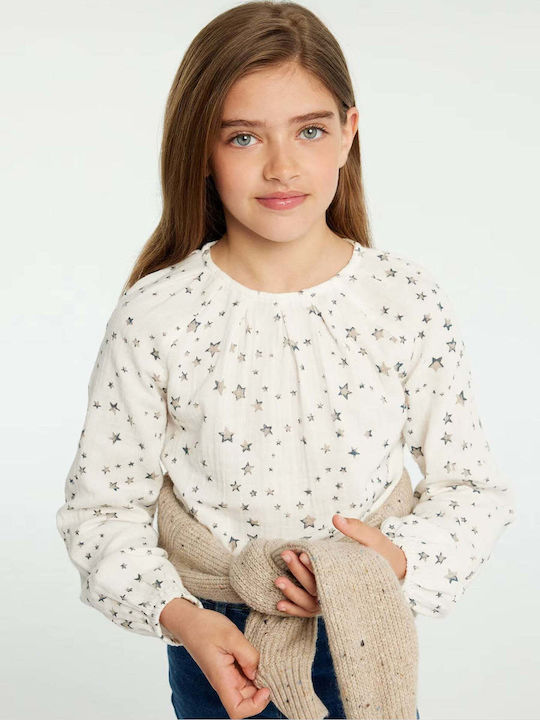 Mayoral Kids Blouse Long Sleeve Ecru