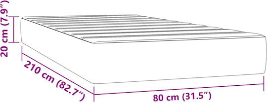 vidaXL Μονό Ανατομικό Στρώμα 80x210x20cm με Ανεξάρτητα Ελατήρια