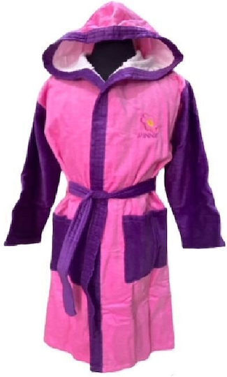 Limneos Kids Hooded Bathrobe Pink