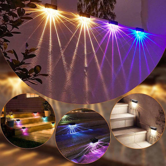 Set of 6 Wall Solar Lights Street RGB with Photocell IP65 8cmx9cmx9cmcm