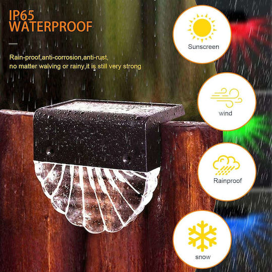 Set of 6 Wall Solar Lights Street RGB with Photocell IP65 8cmx9cmx9cmcm