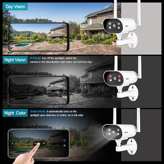 Sricam Surveillance System 8 Cameras Wireless Cameras IP 1080p with Recorder NVR