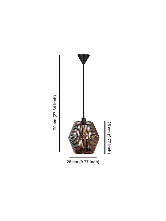 Gonio Adjustable Pendant Light Brown with Socket E27 25x25x70cm