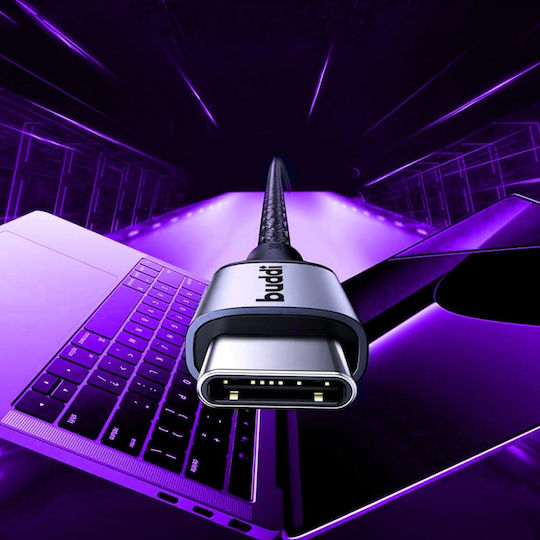 Buddi USB 2.0 Cable USB-C male - USB-C 60W Μαύρο 2m 122490