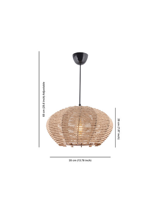 Adjustable Pendant Light Beige with Socket E27
